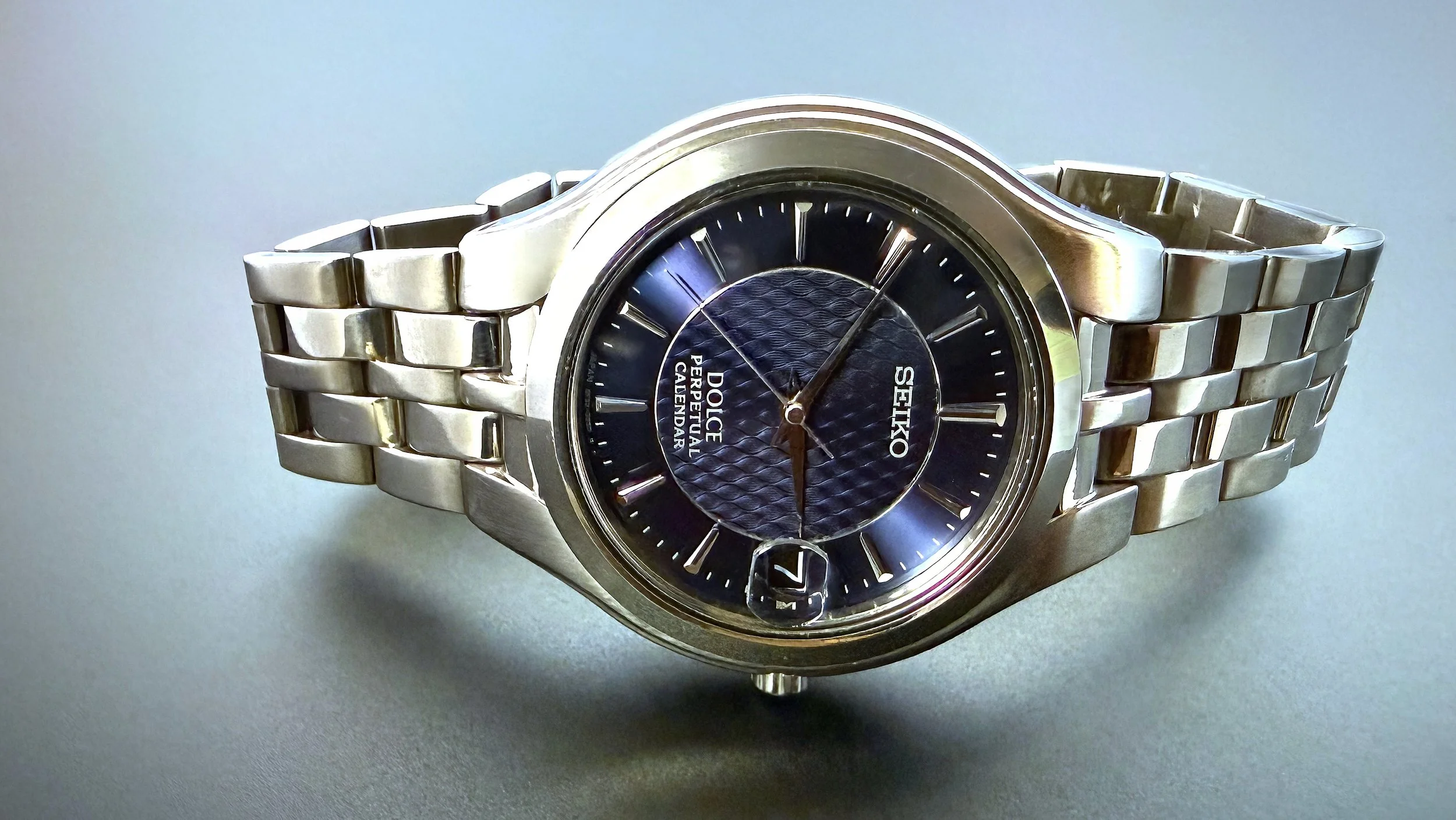 Seiko Dolce 8F32-0260 SACN009 Blue Tatami — VintageSeikos.NL
